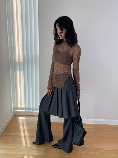 Pantalón Casual Coreano Falsa Dos Piezas con Diseño de Peto - Image 26