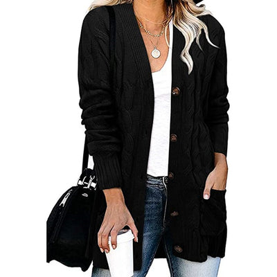 Abrigo Tejido Casual con Botones para Mujer - Otoño e Invierno - Image 8