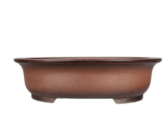 Maceta Bonsái Ovalada Grande de Barro Púrpura Artesanal Antiguo - Image 3