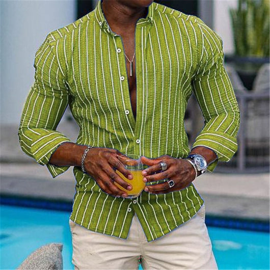 Camisa Cuadros Británica Elástica Suelta Manga Larga Solapa Estampada - Image 22