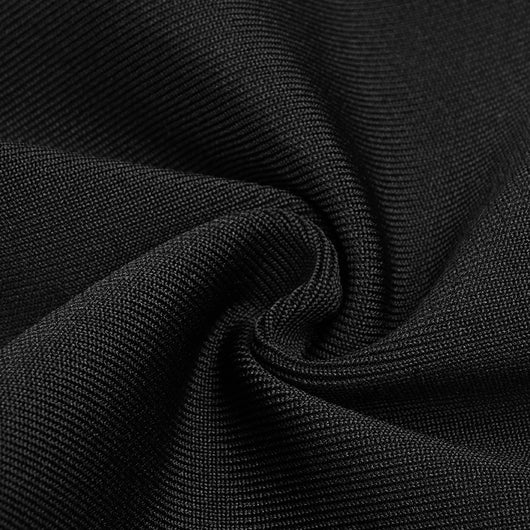 Vestido Bandage Tubo Manga Larga Escote V Estampado Diamante - Image 27