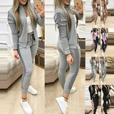 Traje Casual Cuadros Gris con Costuras Europeas y Americanas - Image 3