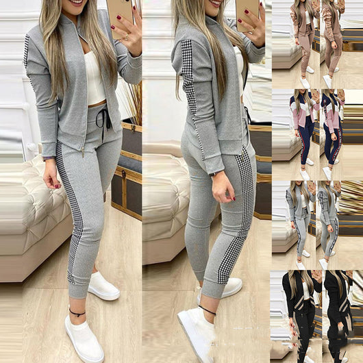 Traje Casual Cuadros Gris con Costuras Europeas y Americanas - Image 3