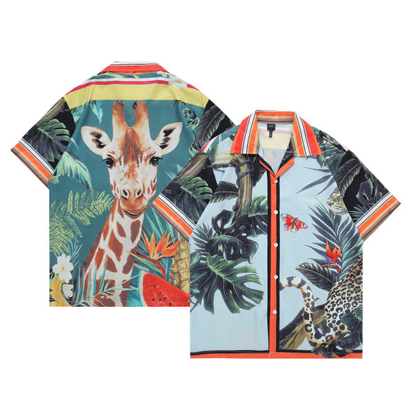 Camisa Cubana Floral Suelta para Hombre y Mujer
