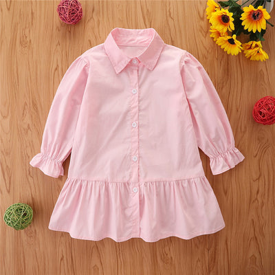 Vestido Camisa Infantil de Manga Larga Trendy - Image 8
