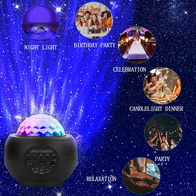 Proyector de Luz Nocturna Galaxy con Olas Oceánicas LED, Altavoz Bluetooth y Música - Image 13