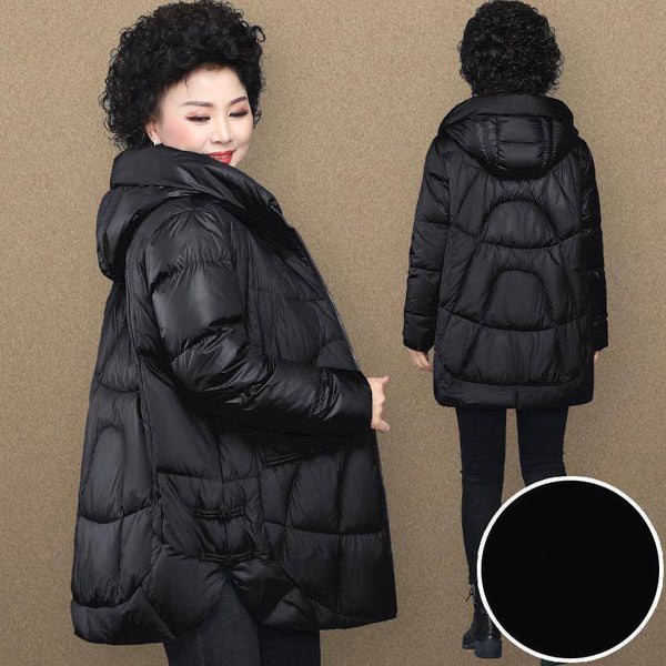 Chaqueta Acolchada de Algodón Brillante Talla Grande