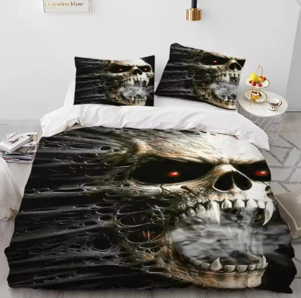 Juego de Cama Estampado 3D Calavera - Funda Nórdica, Sábana y Fundas de Almohada - Image 10