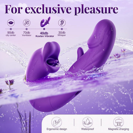 Vibrador 3 en 1 con Función de Succión y Lengua Estimuladora