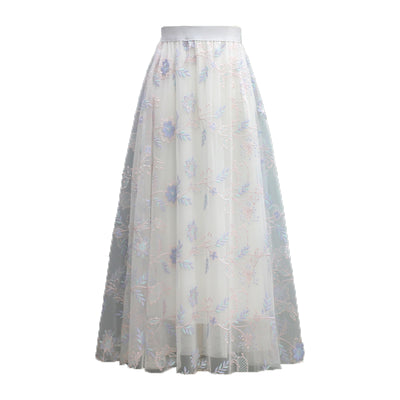 Falda Mesh Bordada con Caída Fluida para Mujer - Image 2