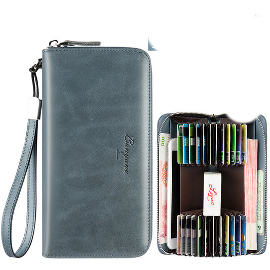 Cartera Clutch de Cuero con Protección Anti-degaussing y Anti-robo
