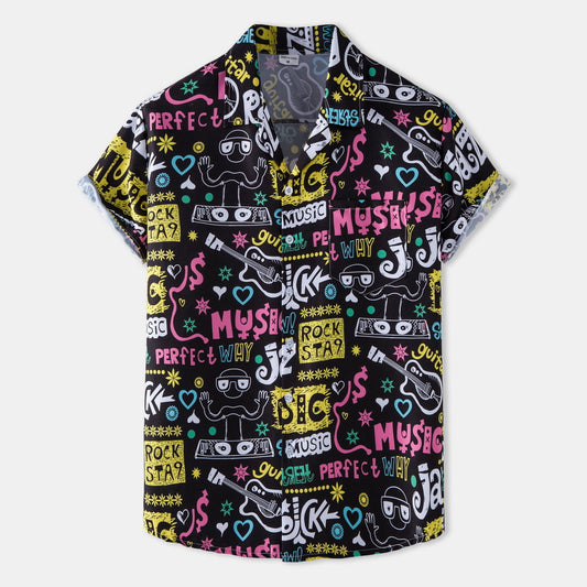 Camisa Hawaiana Floral de Manga Corta para Hombre - Estilo Casual Vacacional