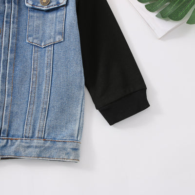 Chaqueta Denim Raglan con Capucha Estilo Europeo y Americano para Niño - Image 19