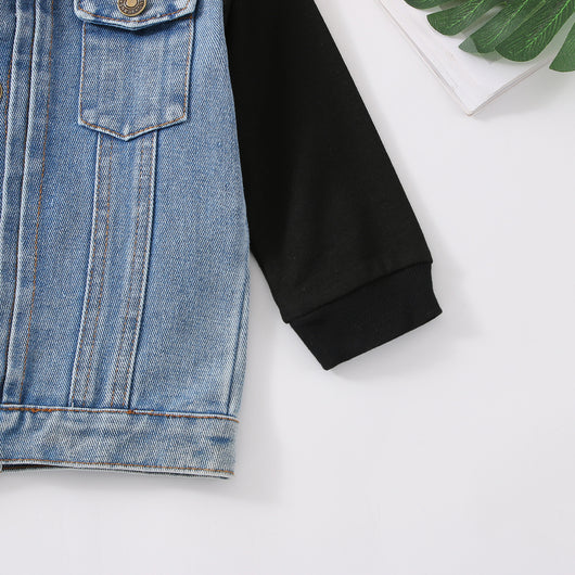 Chaqueta Denim Raglan con Capucha Estilo Europeo y Americano para Niño - Image 19