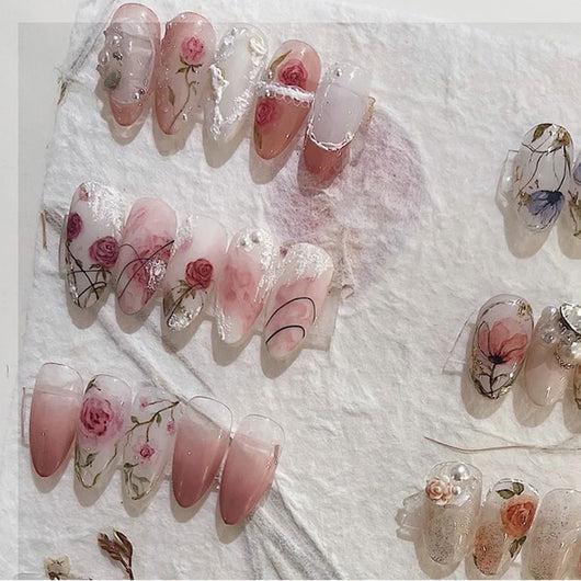 Adhesivos de Uñas con Flores de Rosa Deshidratadas - Image 5