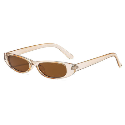 Yellow retro small frame sunglasses with translucent frames and matching yellow lenses on a white background. - Image 9