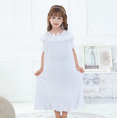 Vestido Blanco de Algodón para Niña con Bordado Computarizado - Image 21