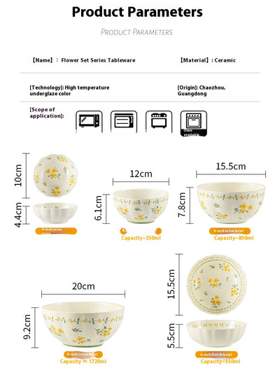 Juego de Vajilla Cerámica con Diseño Esmaltado - Cuencos y Platos para el Hogar - Image 16