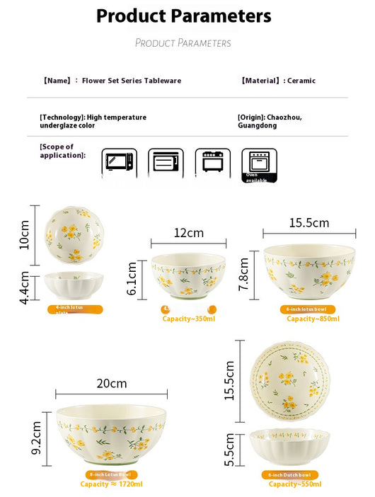 Juego de Vajilla Cerámica con Diseño Esmaltado - Cuencos y Platos para el Hogar - Image 16