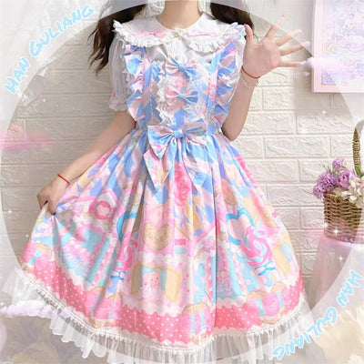 Vestido JSK Lolita Kawaii con Tirantes - Diseño Casa de Dulces para Verano - Image 12