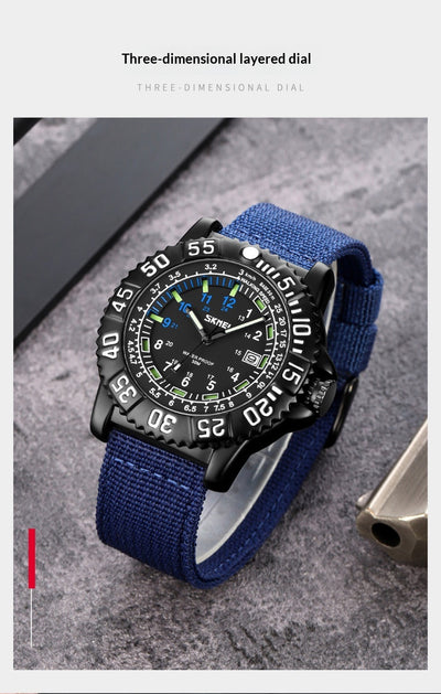 Reloj de Cuarzo Luminoso para Hombre con Calendario y Correa de Nylon - Image 10