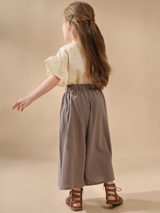 Pantalones Retro de Cintura Alta y Pierna Ancha para Niñas - Image 11