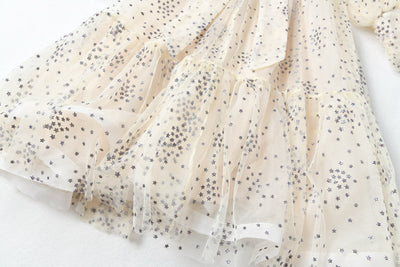 Vestido Slim Elegante con Estampado de Seda y Malla Brillante - Image 28