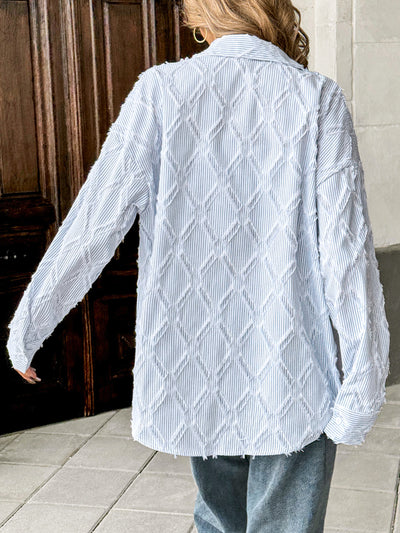 Cardigan a Rayas Azul y Blanco para Mujer - Image 12