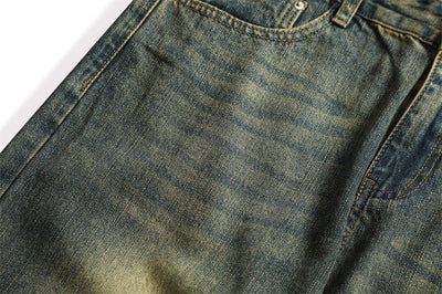 Jeans Vintage Holgados Teñidos Amarillo Barro para Hombre - Image 16