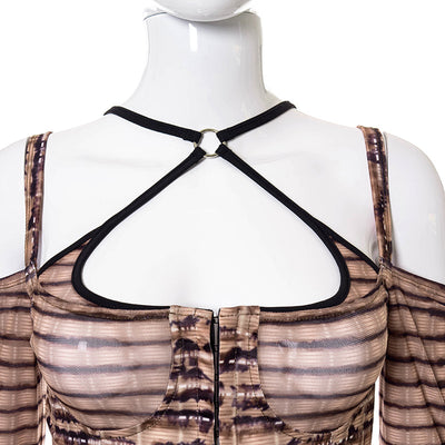 Blusa Manga Larga con Tirantes Estampada - Diseño Moderno y Atrevido - Image 25