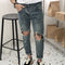 Pantalones Cortos Denim Rotos Estilo Coreano para Hombre