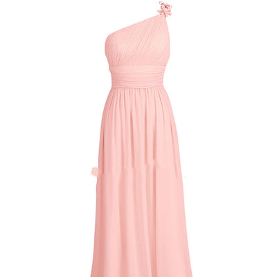 Vestido de Dama de Honor en Chifón Color Puro - Elegancia Nupcial - Image 4