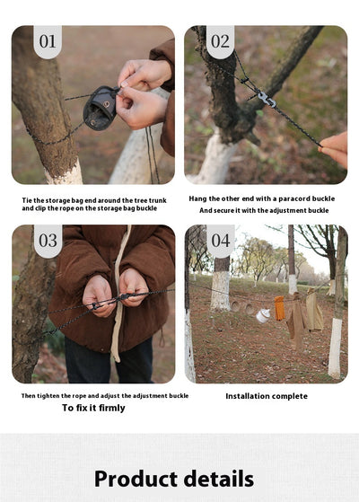 Cuerda Reflectante Ajustable para Secar Ropa - Resistente al Viento y Almacenamiento - Image 10