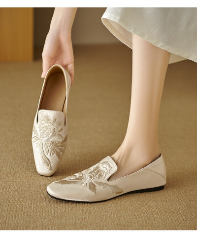 Zapatos Planos Bordados de Corte Bajo con Suela Suave para Mujer - Image 14