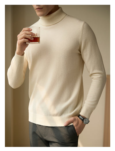 Suéter Cuello Alto Lana Pura Hombre Térmico Ajustado - Image 11
