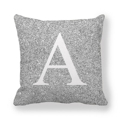 Funda de Almohada Gris con Letras Encriptadas - Tela Melocotón Premium - Image 2