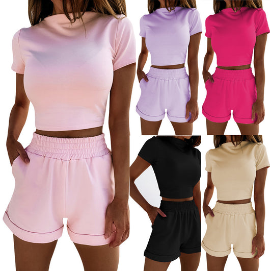 Conjunto Crop Top y Short Cintura Alta - Estilo Casual Moderno