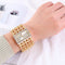 Reloj de Diamantes Cuadrado para Mujer con Banda de Acero y Números Romanos