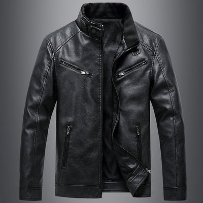 Chaqueta Acolchada de Cuero PU Estilo Coreano con Cuello Alzado para Hombre - Image 4