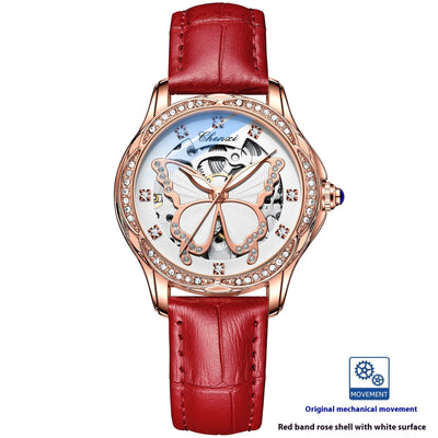 Reloj Automático para Mujer con Diamantes y Esfera de Mariposa - Resistente al Agua - Image 4