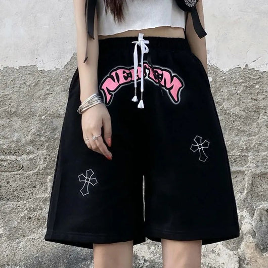 Shorts Deportivos Cintura Alta Sueltos Negros para Mujer - Efecto Adelgazante - Image 3