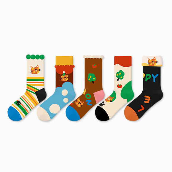 Calcetines de Algodón Estampado Infantil Primavera Otoño