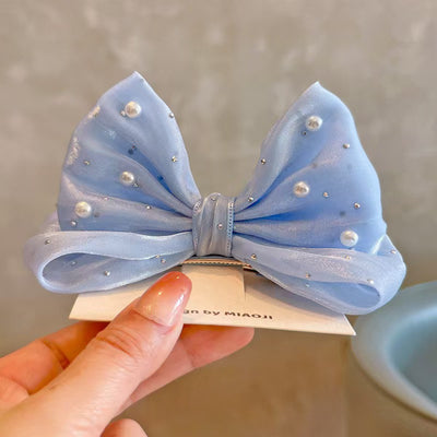 Pasador de Cabello Infantil con Moño de Perlas 3D - Colección Primavera Verano - Image 9