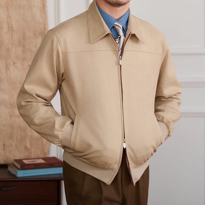 Chaqueta Bomber de Gamuza para Hombre - Cuello Solapa Casual - Image 3