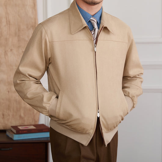 Chaqueta Bomber de Gamuza para Hombre - Cuello Solapa Casual - Image 3