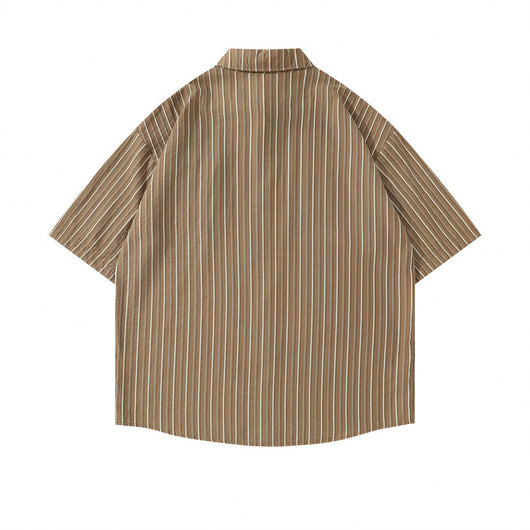 Camisa Suelta de Rayas Verticales para Hombre - Image 12