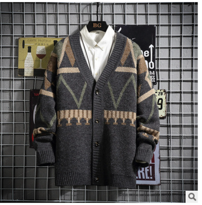 Cardigan Tejido Japonés para Hombre - Suéter Elegante Estilo Otoño Invierno - Image 9