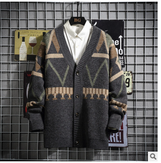 Cardigan Tejido Japonés para Hombre - Suéter Elegante Estilo Otoño Invierno - Image 9
