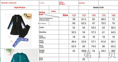 Traje de Baño Conservador de Dos Piezas con Mangas Largas para Niñas Talla M-L - Image 9