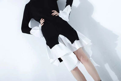 Vestido Tejido con Costuras Irregulares y Dobladillo Multicolor - Image 16